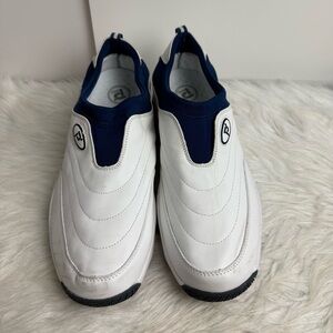 Navy Blue Leather Upper Shoes